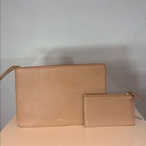 Oroton blush Leather Eve medium pouch Wristlet and Card Holder